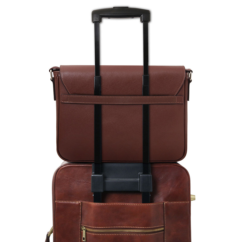Ruskea messenger laukku⎪ Saffiano ⎪ Tuscany Leather