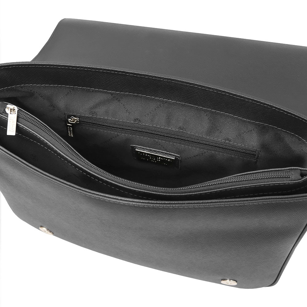 Musta messenger laukku⎪ Saffiano ⎪ Tuscany Leather