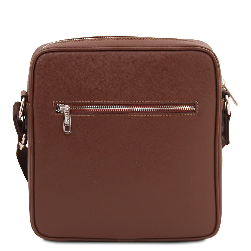 Ruskea pieni messenger laukku⎪ Luke Saffiano ⎪ Tuscany Leather