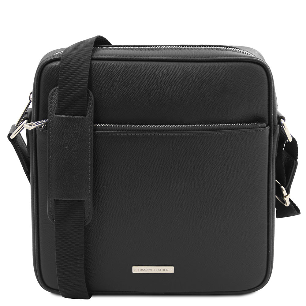 Musta pieni messenger laukku⎪ Luke Saffiano ⎪ Tuscany Leather