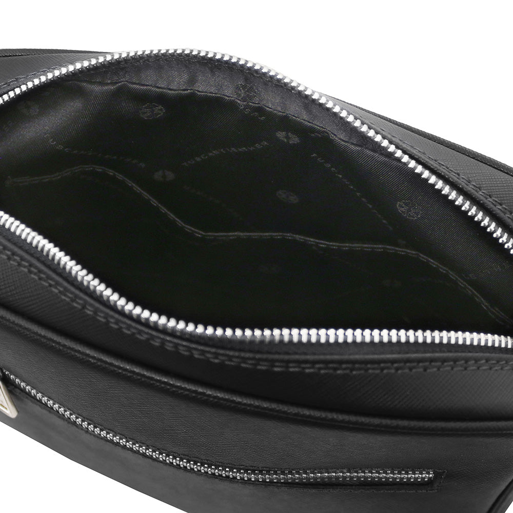 Musta pieni messenger laukku⎪ Luke Saffiano ⎪ Tuscany Leather