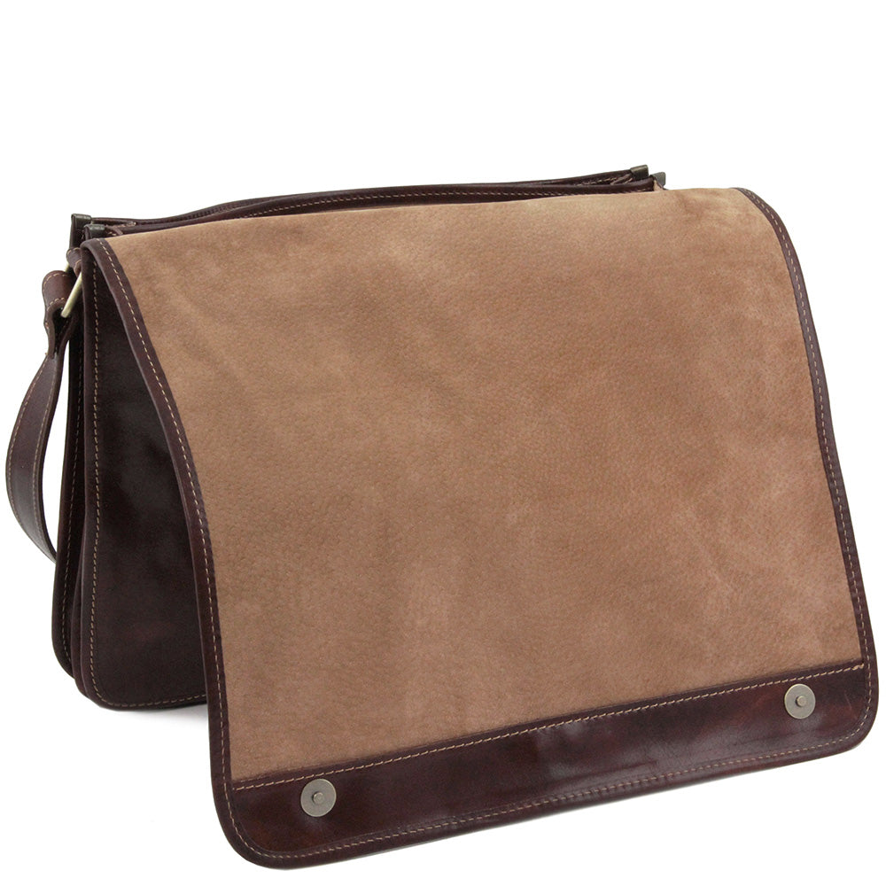 Große Messenger-Ledertasche dunkelbraun 15,6"⎪ Tuscany Leather