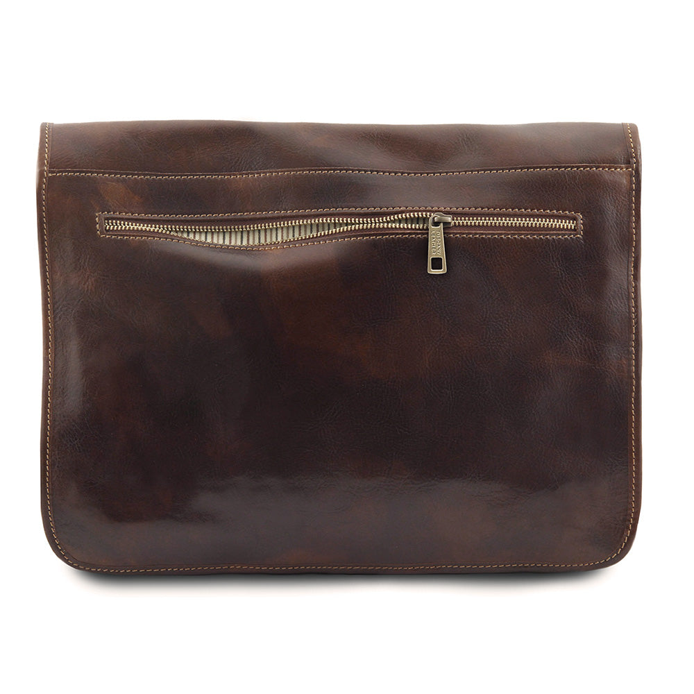Große Messenger-Ledertasche dunkelbraun 15,6"⎪ Tuscany Leather