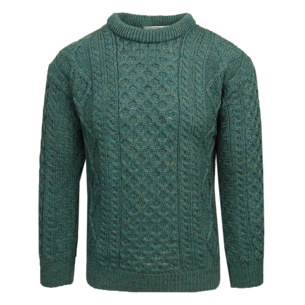 Grüner Strickpullover ⎪ Moos ⎪ Aran Crafts