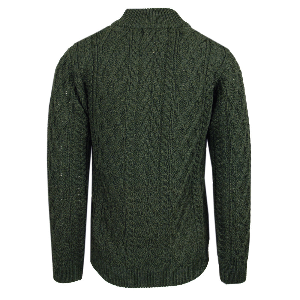 Blue merino wool sweater with zipper ⎪ Sherwood ⎪ Aran Crafts