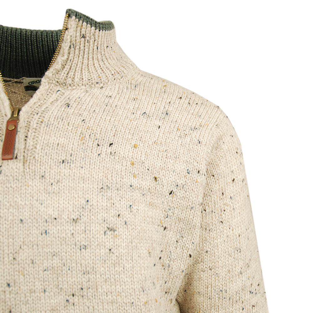 Blå stickad tröja med dragkedja ⎪ Denim ⎪ Aran Crafts