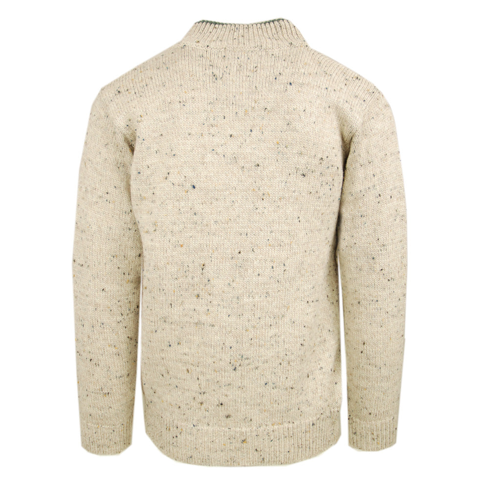 Blå stickad tröja med dragkedja ⎪ Denim ⎪ Aran Crafts