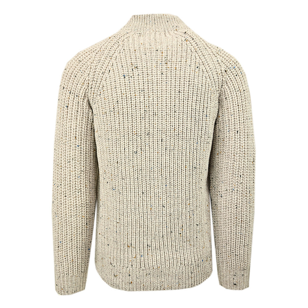 Beige neulepaita vetoketjulla ⎪ Oatmeal ⎪ Aran Crafts