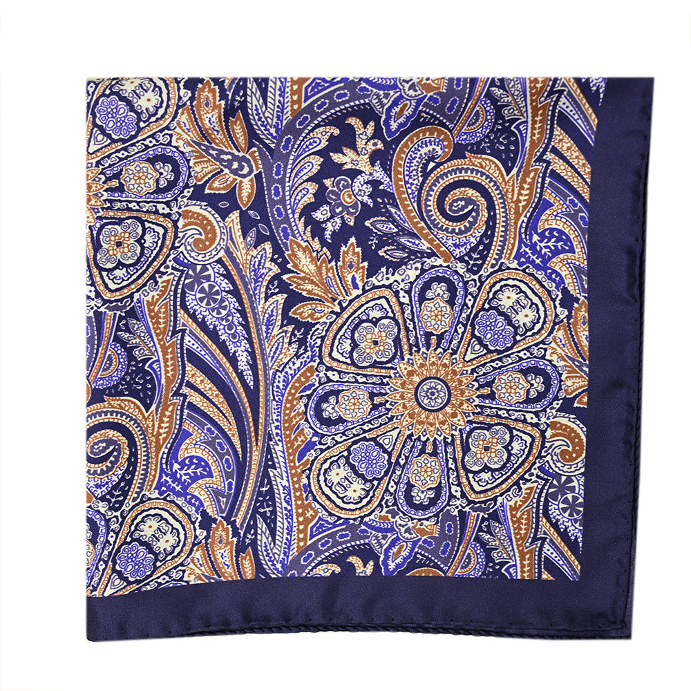 Violetti / Ruskea silkkinen neliöhuivi ⎪ 57 x 57 ⎪ Antartide