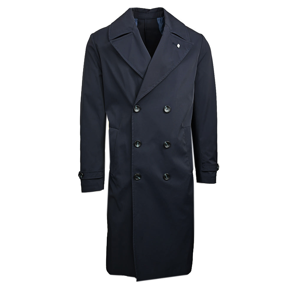 Dunkelblauer Übergangsmantel ⎪ Trenchcoat ⎪ Adriano Langella