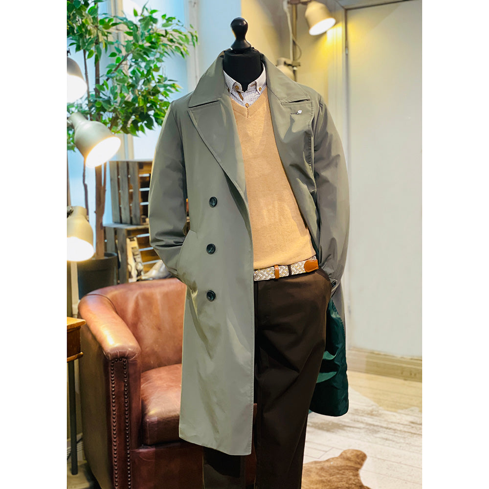 Hellgrüne Übergangsjacke ⎪ Trenchcoat ⎪ Adriano Langella