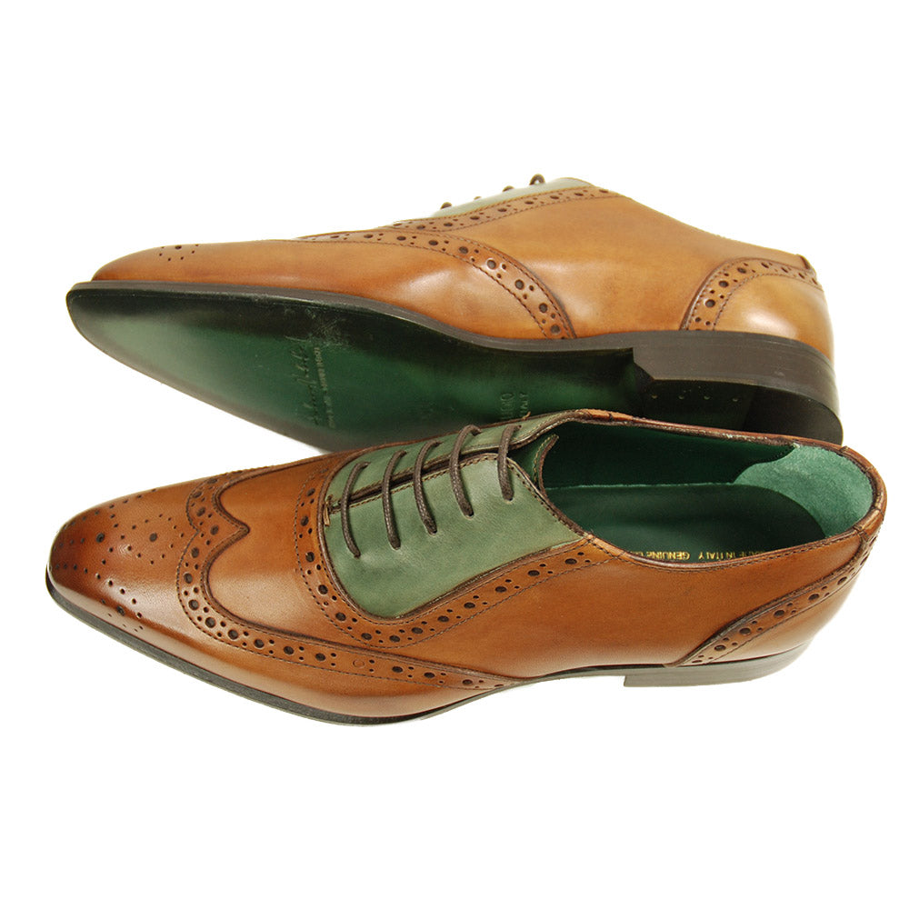 Brauner / Grüner Lederschuh ⎪ Brogue Oxford ⎪ Nobile