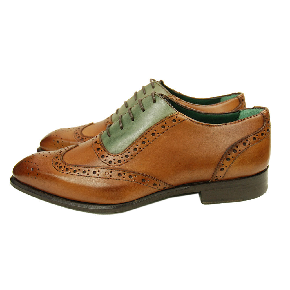 Brauner / Grüner Lederschuh ⎪ Brogue Oxford ⎪ Nobile