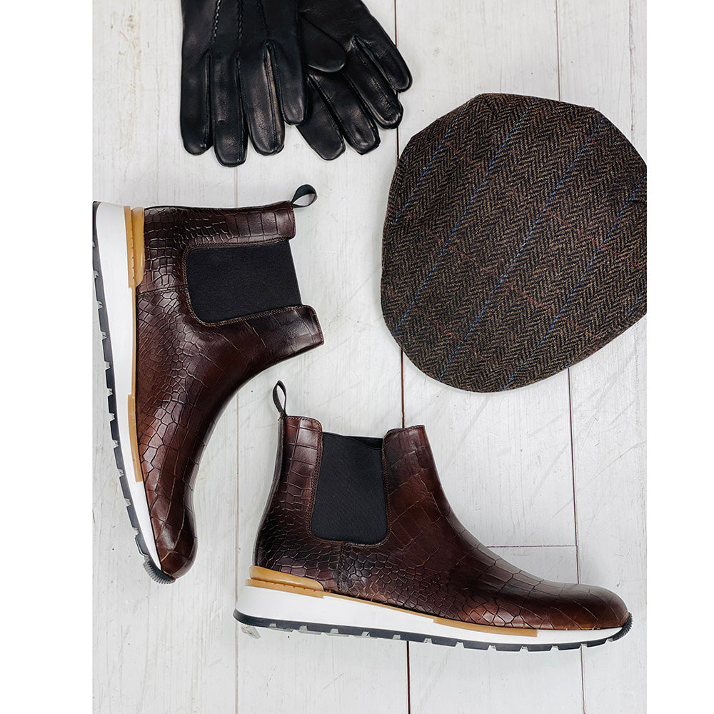 Dark brown boot ⎪ Pisa Crocco ⎪ Nobile