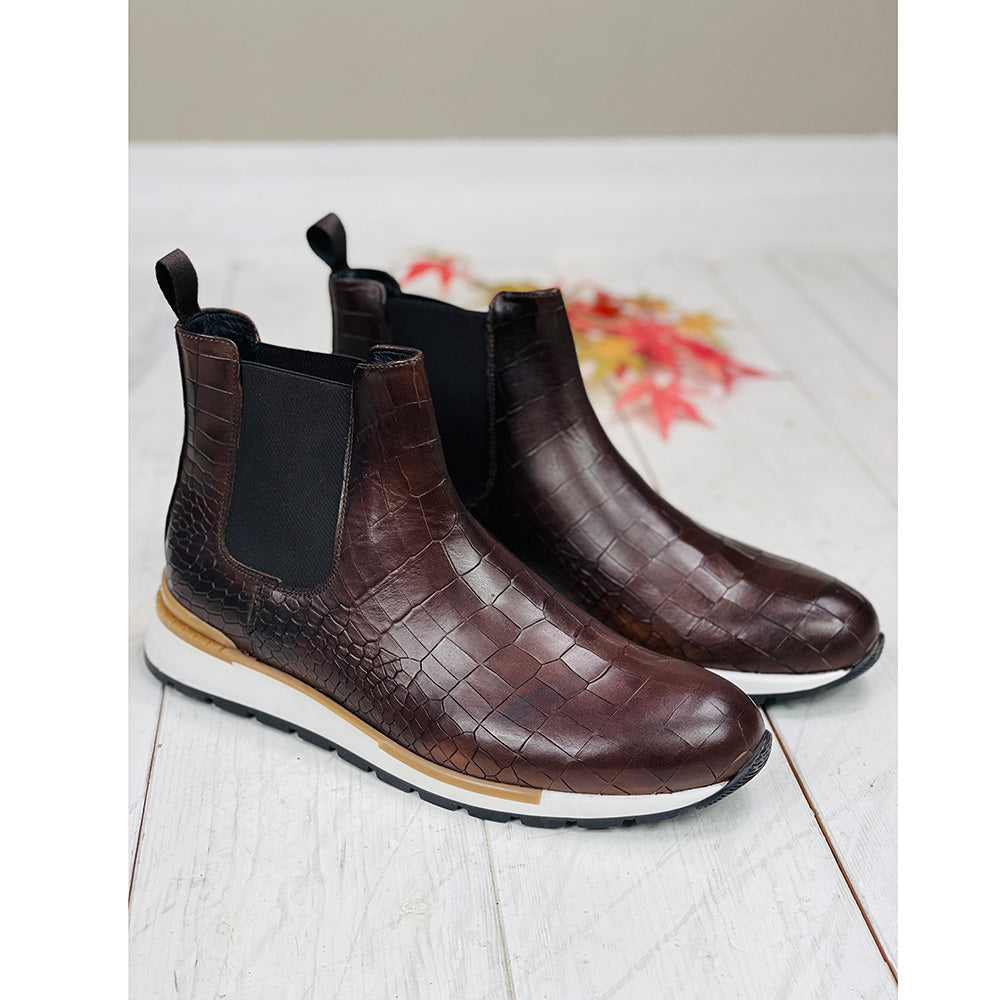 Dark brown boot ⎪ Pisa Crocco ⎪ Nobile