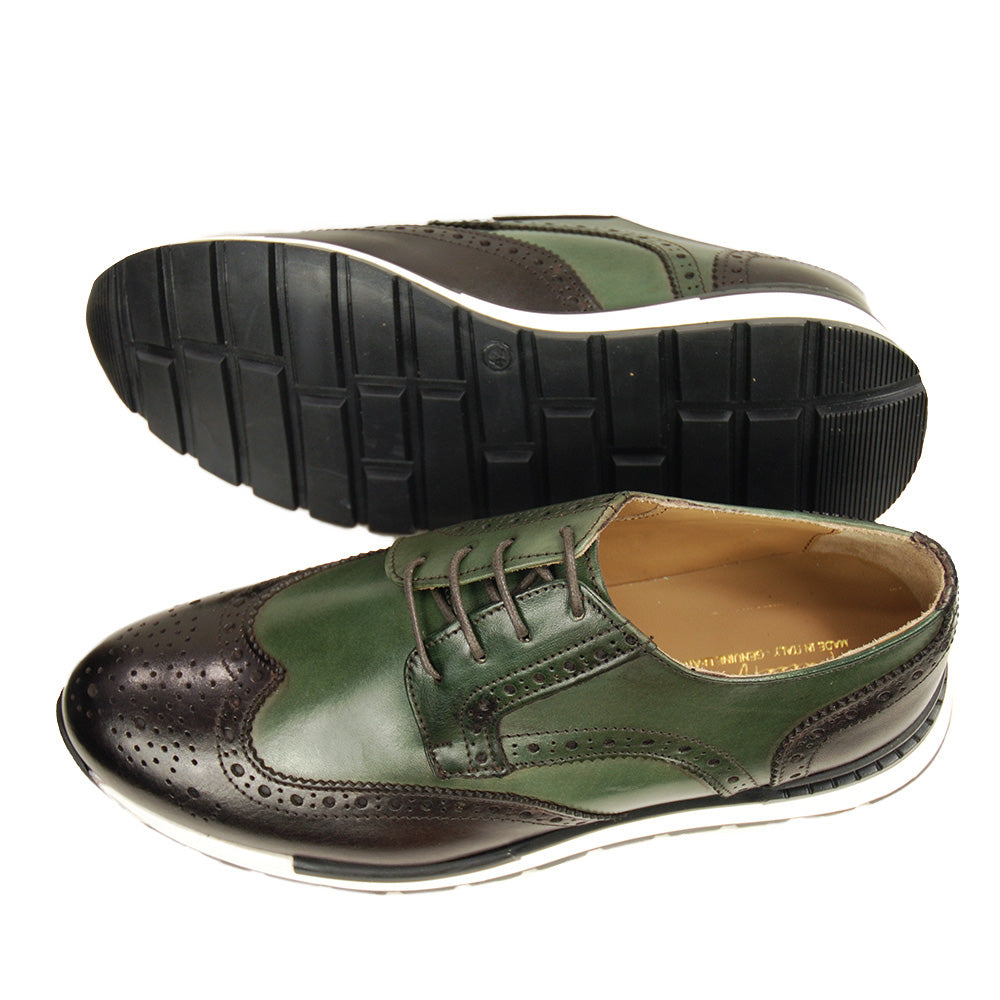 Two-tone brown leather shoe ⎪Nobile