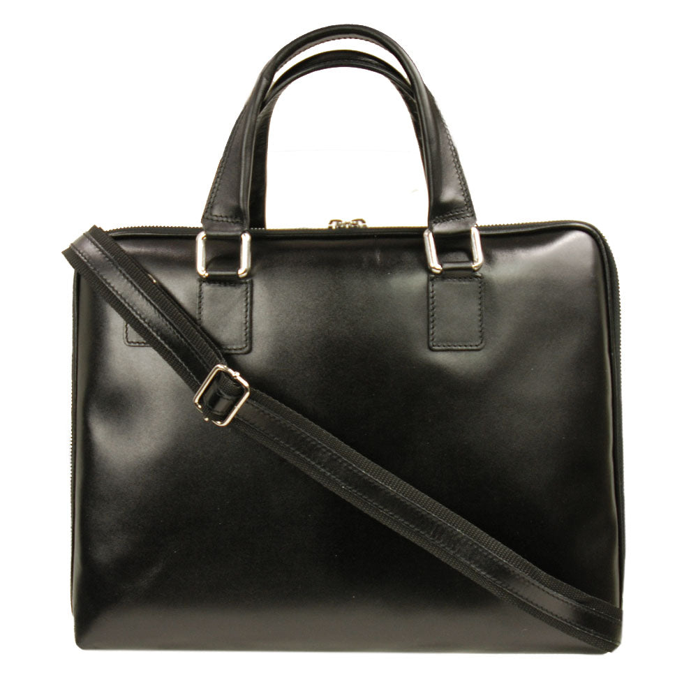 Schwarze Ledertasche 15" ⎪ Trieste ⎪ Andrea Nobile