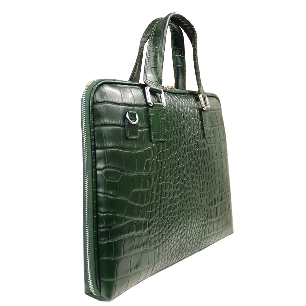 Grüne Ledertasche 15" ⎪ Crocco ⎪ Andrea Nobile