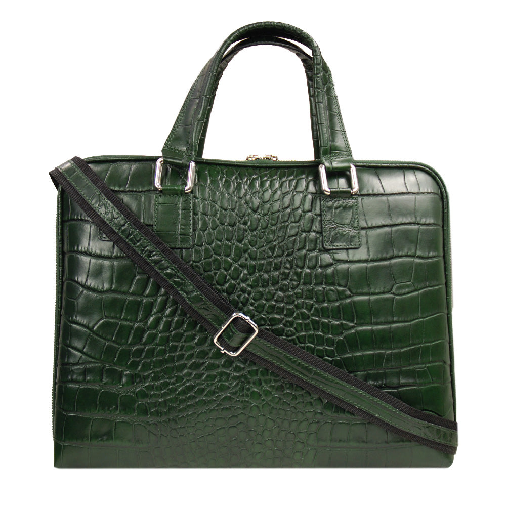 Grüne Ledertasche 15" ⎪ Crocco ⎪ Andrea Nobile