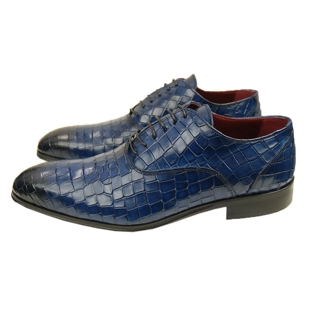 Blue leather shoe⎪ Crocco ⎪ Nobile