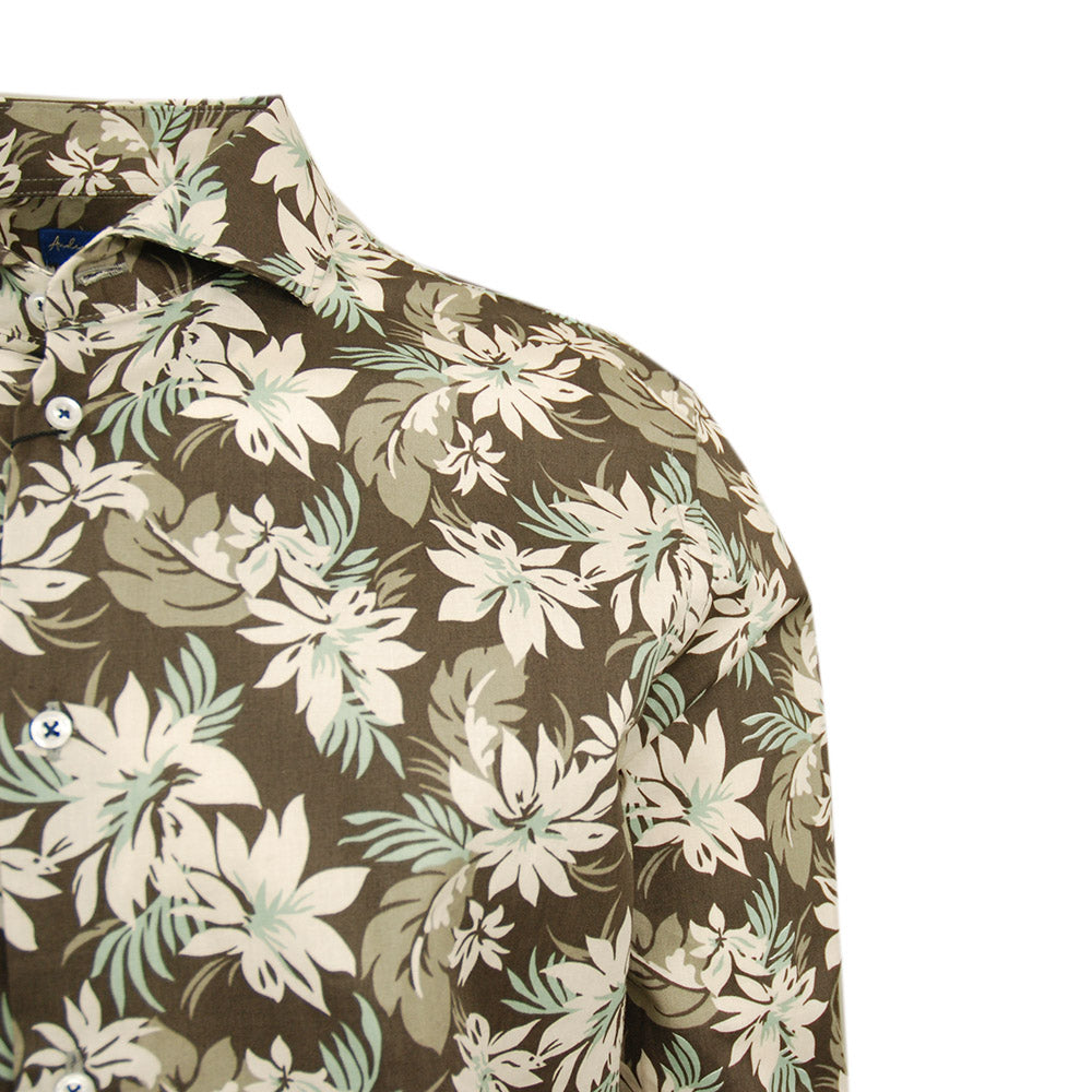 Brown / Green patterned collared shirt ⎪ San Pietro ⎪ Nobile