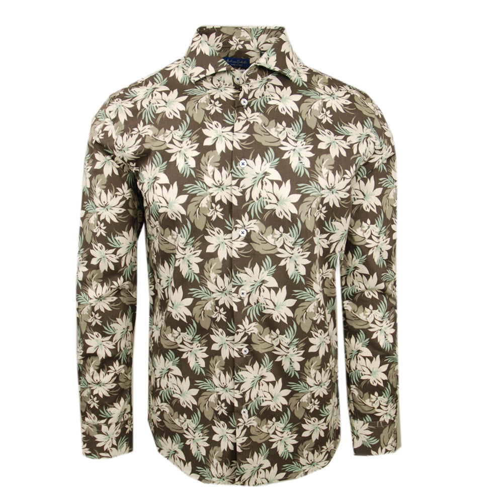 Brown / Green patterned collared shirt ⎪ San Pietro ⎪ Nobile