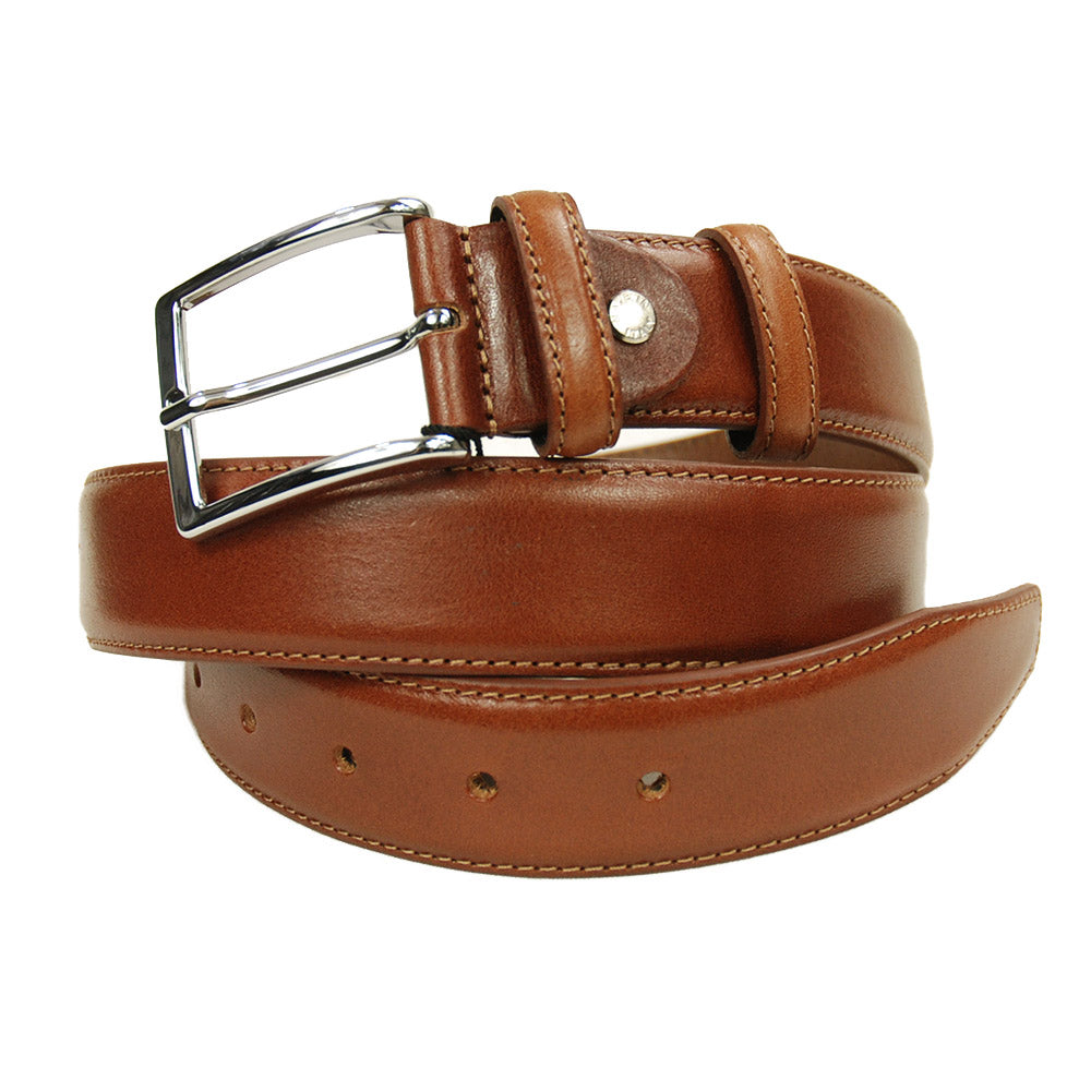 Cognac brown leather belt⎪ Nobile