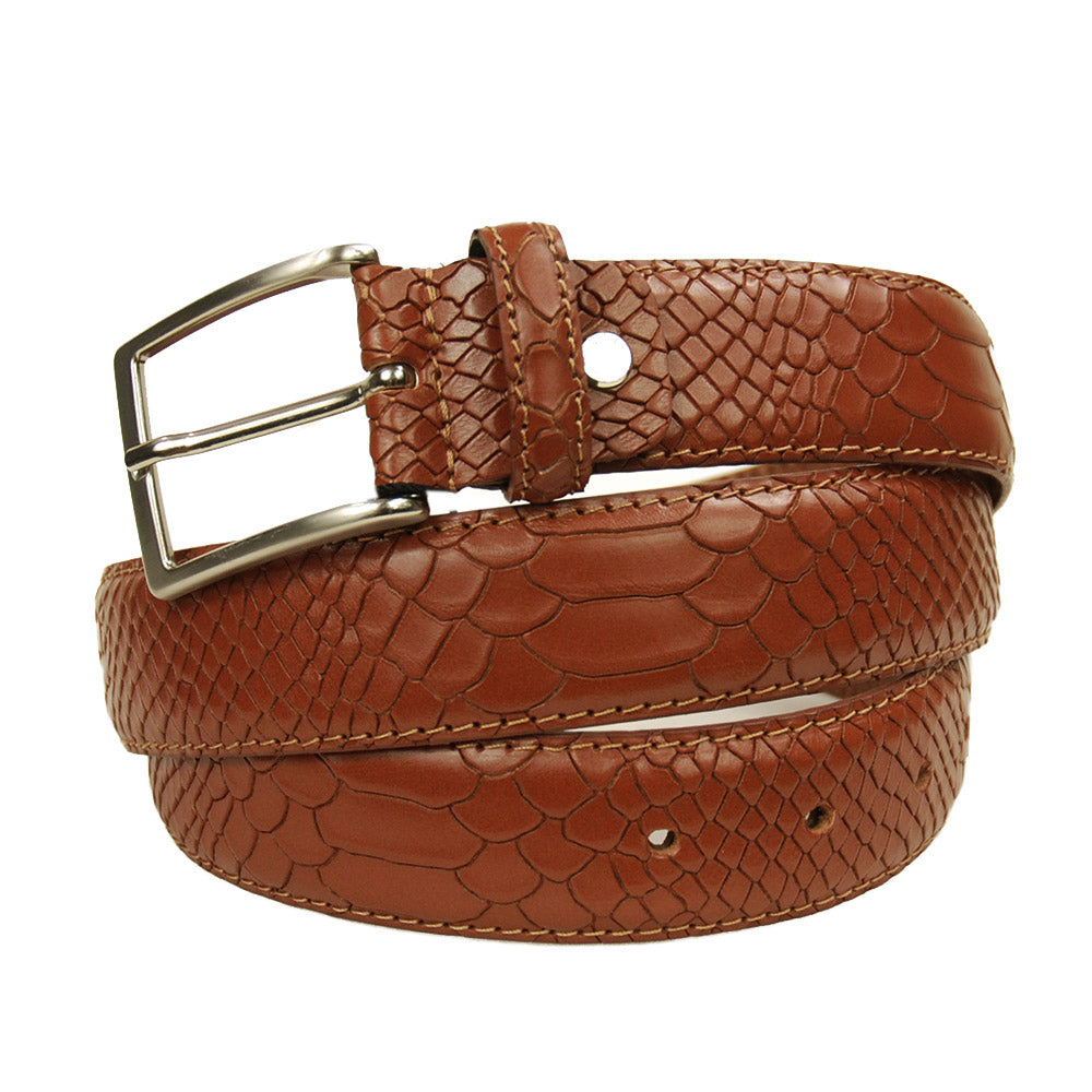 Cognac brown leather belt⎪ Nobile