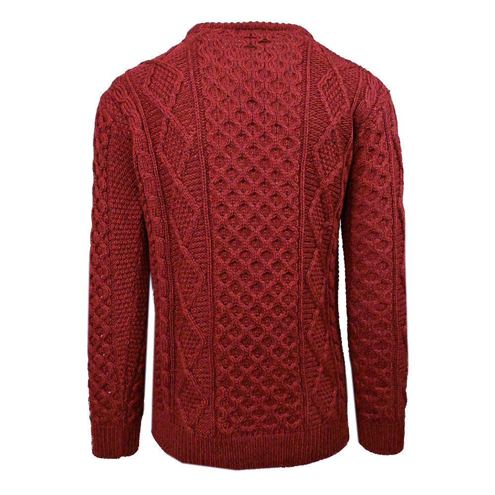 Punainen merinovilla neulepaita ⎪ Lochlainn ⎪ Aran Woollen Mills