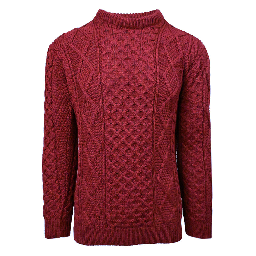 Punainen merinovilla neulepaita ⎪ Lochlainn ⎪ Aran Woollen Mills