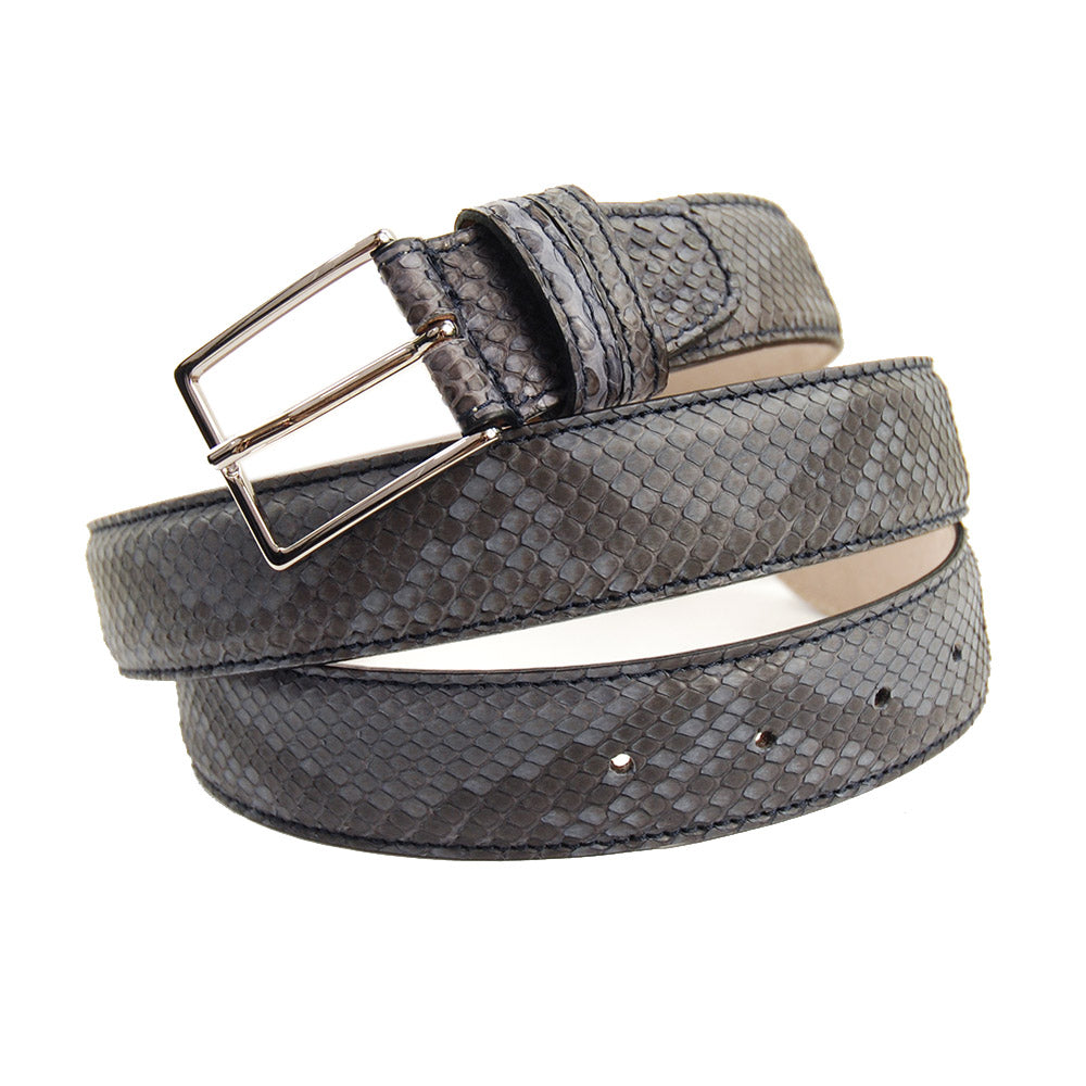 Steel blue python belt⎪ Bochicchio