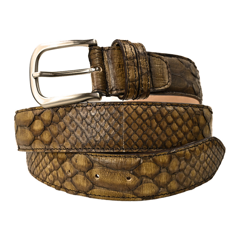 Ruskea leveä python vyö⎪ Bochicchio