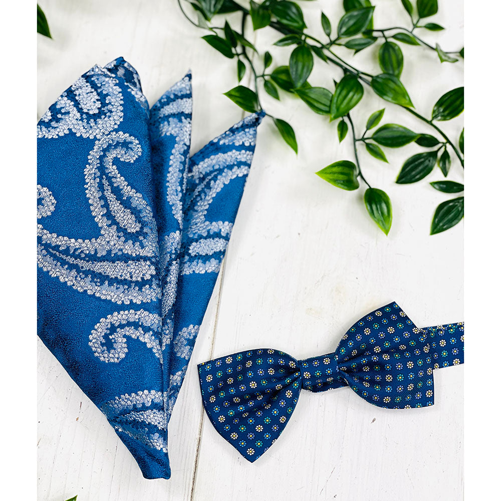 Blue flower bow BP Silk