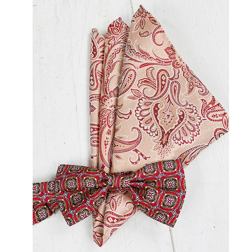 Red patterned bow BP⎪ Silk