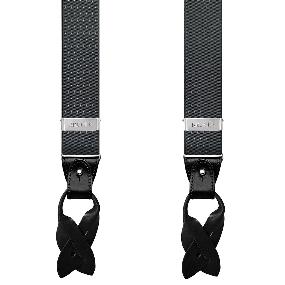 Gray speckled suspenders⎪ Brucle
