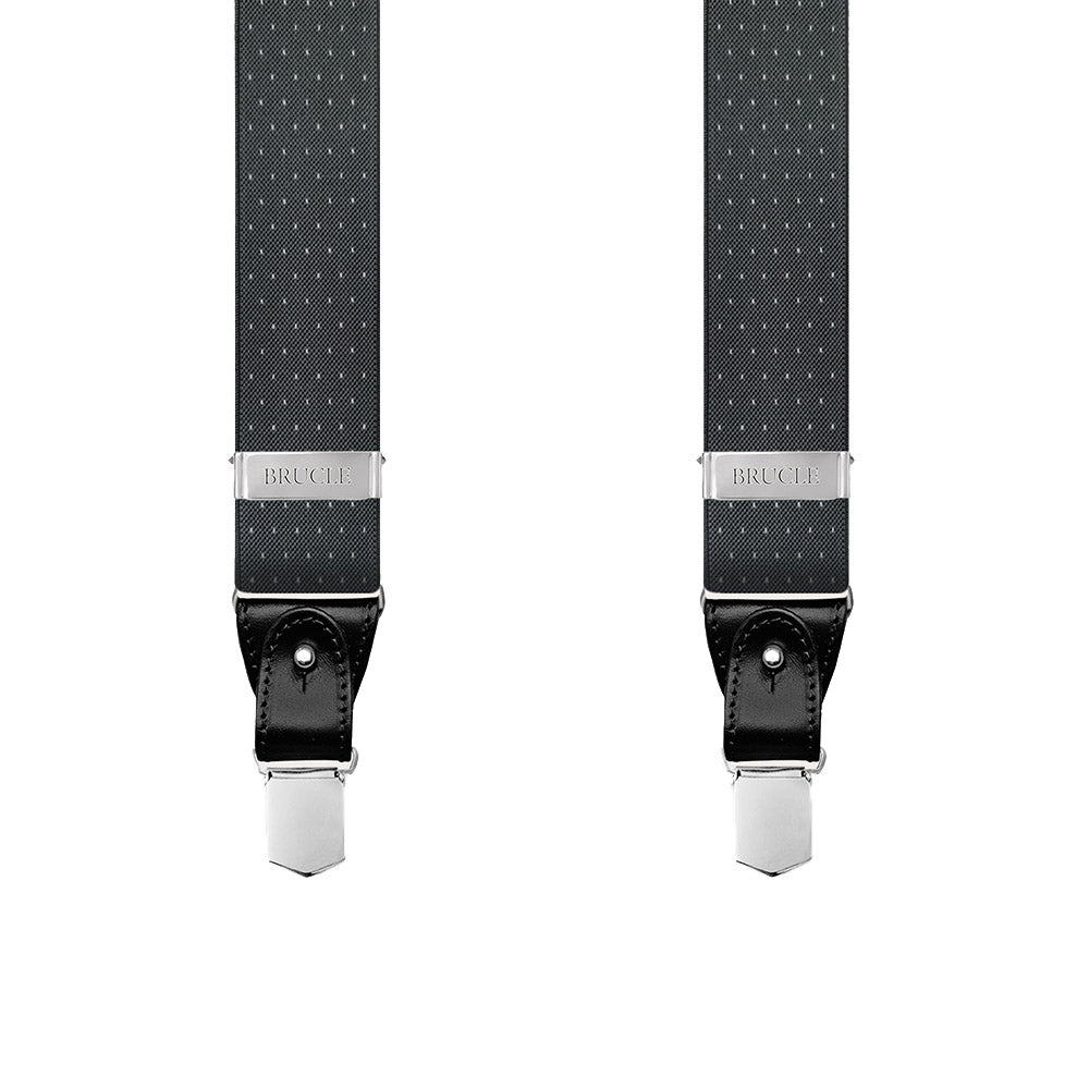 Gray speckled suspenders⎪ Brucle