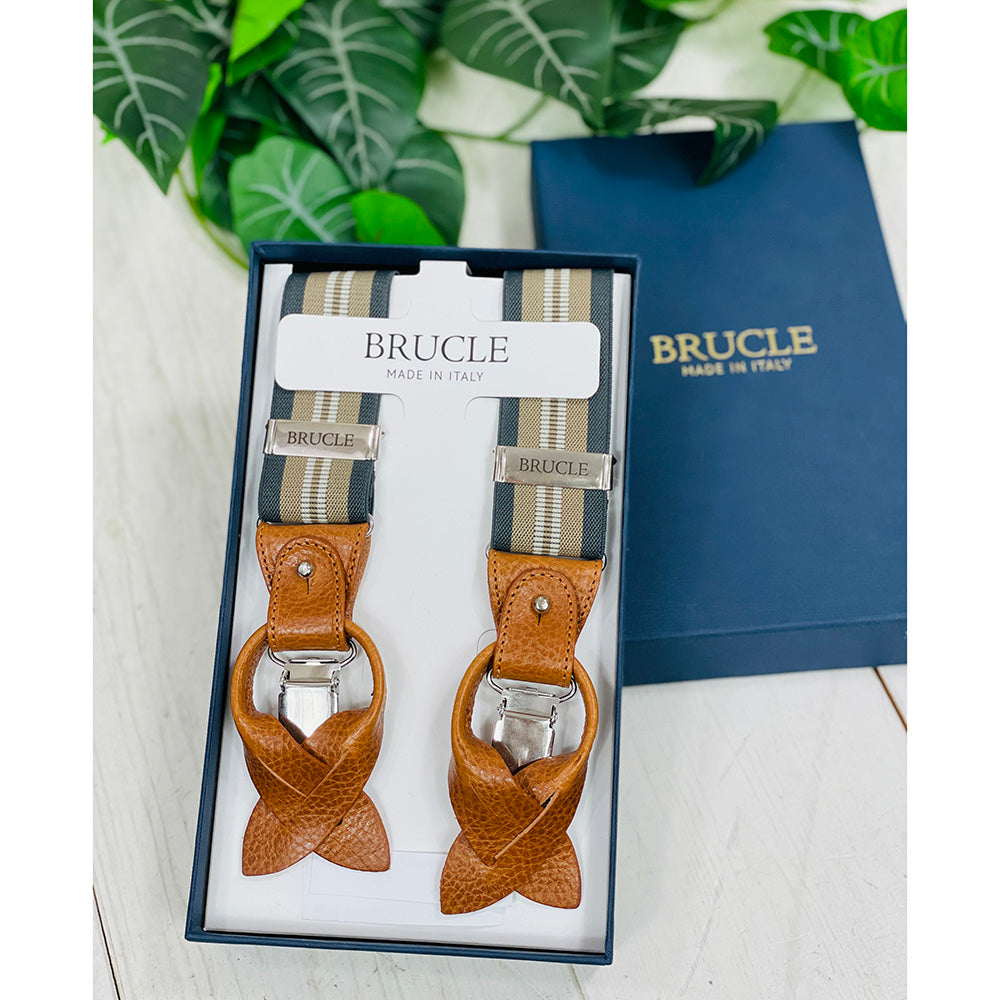 Brown striped suspenders⎪ Brucle