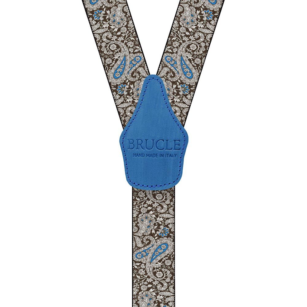 Ruskeat / Vaaleansiniset henkselit⎪ Paisley⎪ Brucle