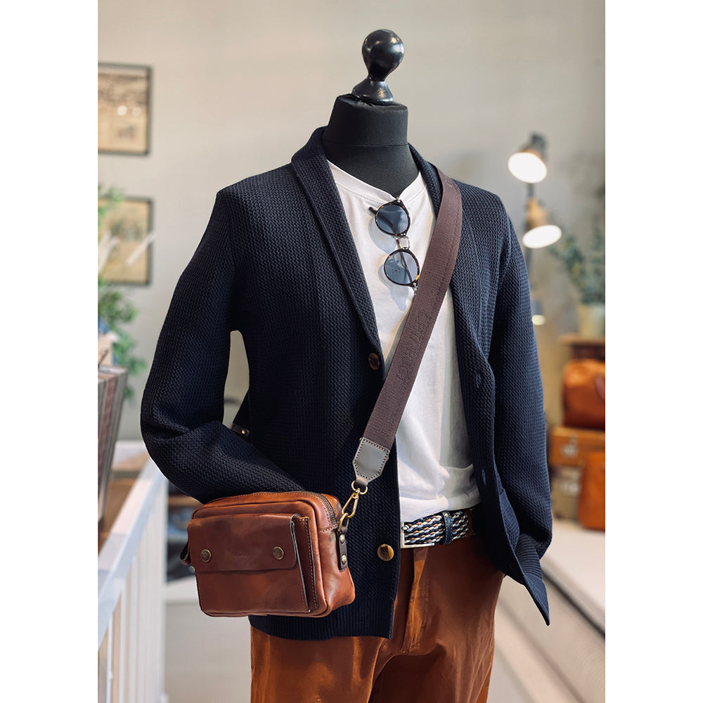 Brown crossbody leather bag ⎪Old Tuscany ⎪Chiarugi