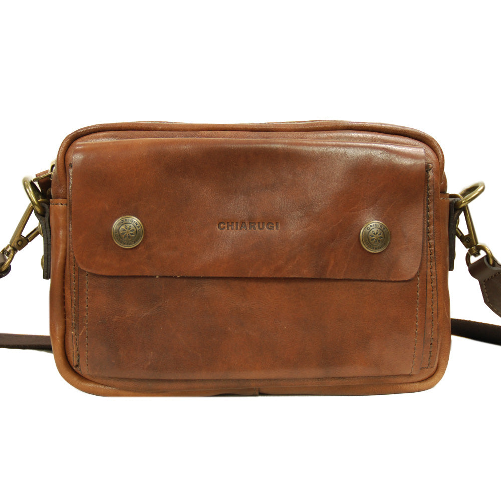 Ruskea crossbody nahkalaukku ⎪Old Tuscany ⎪Chiarugi