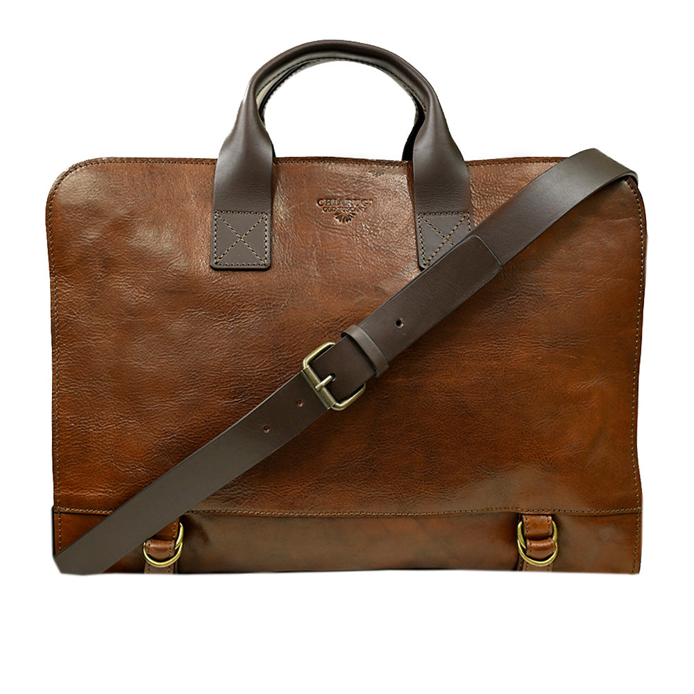 Ruskea nahkasalkku  15" ⎪ Old Tuscany ⎪Chiarugi
