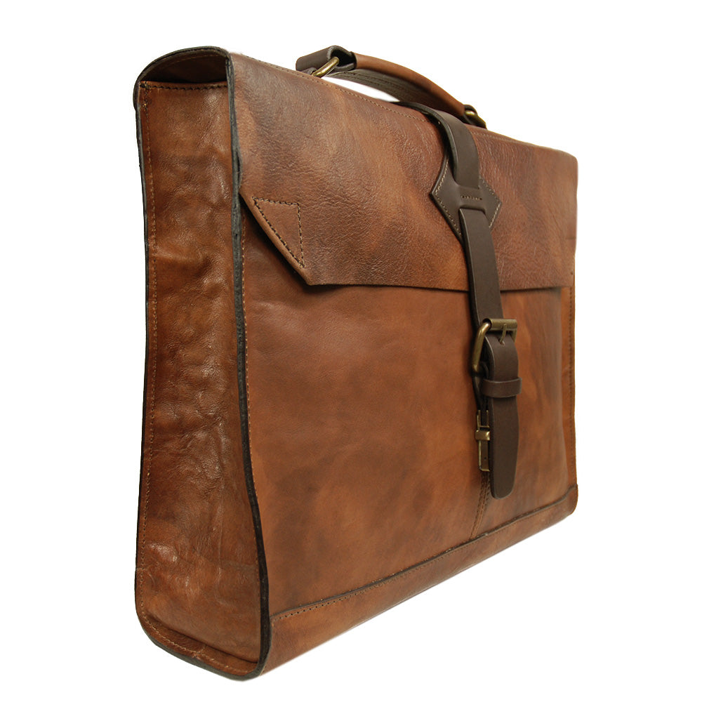 Ruskea nahkasalkku  16" ⎪ Old Tuscany ⎪Chiarugi