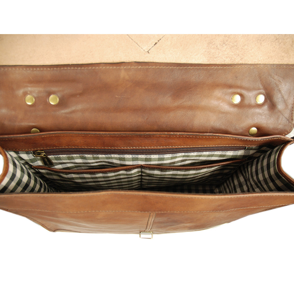 Ruskea nahkasalkku  16" ⎪ Old Tuscany ⎪Chiarugi