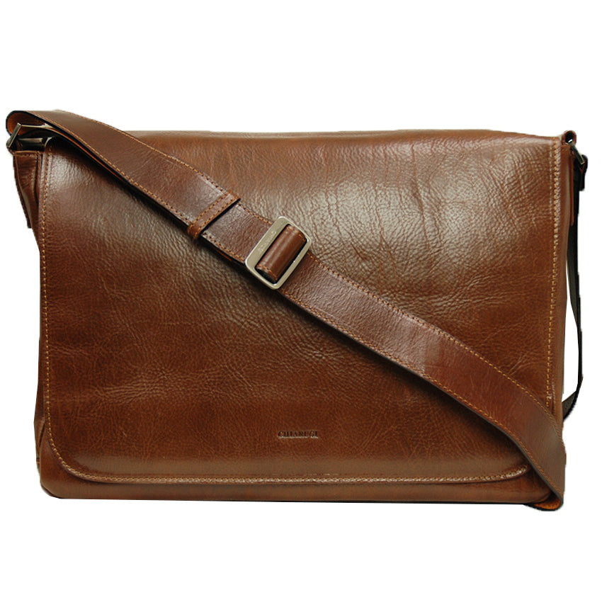 Big brown messenger leather bag⎪Chiarugi