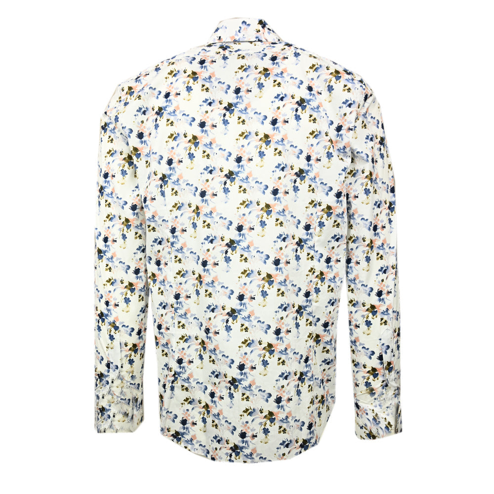 Valkoinen kauluspaita sinisellä / vaaleanpunaisella kuviolla⎪ Volterra  ⎪ Circus Red