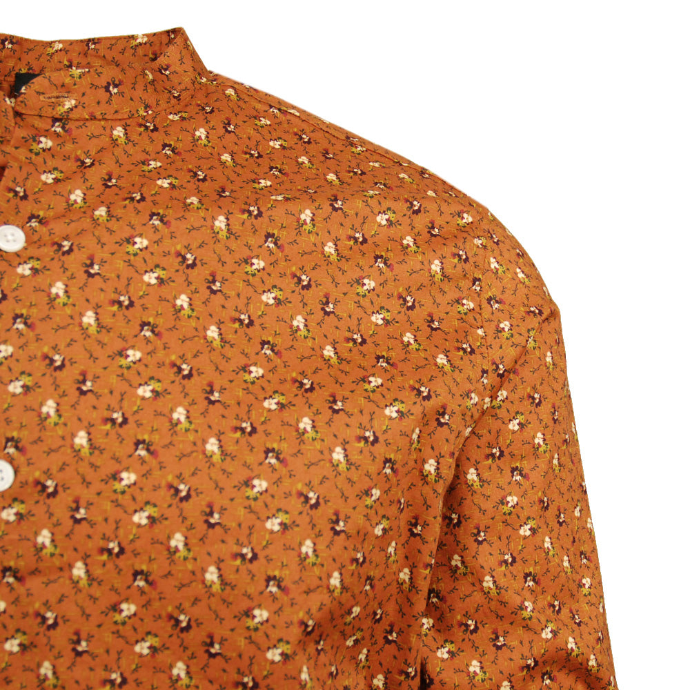 Light beige patterned stand-up collar shirt ⎪ Mao ⎪ Circus Red