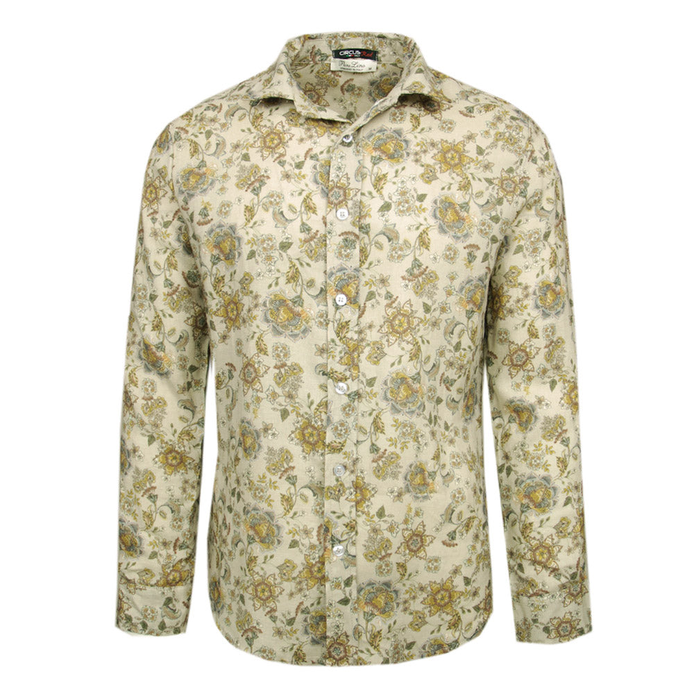 Khaki kuviollinen pellavapaita ⎪ Lanciano ⎪ Circus Red
