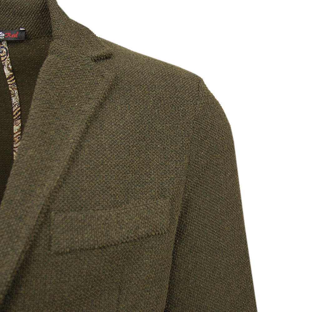 Dark olive green knit blazer ⎪ Morterone ⎪ Circus Red