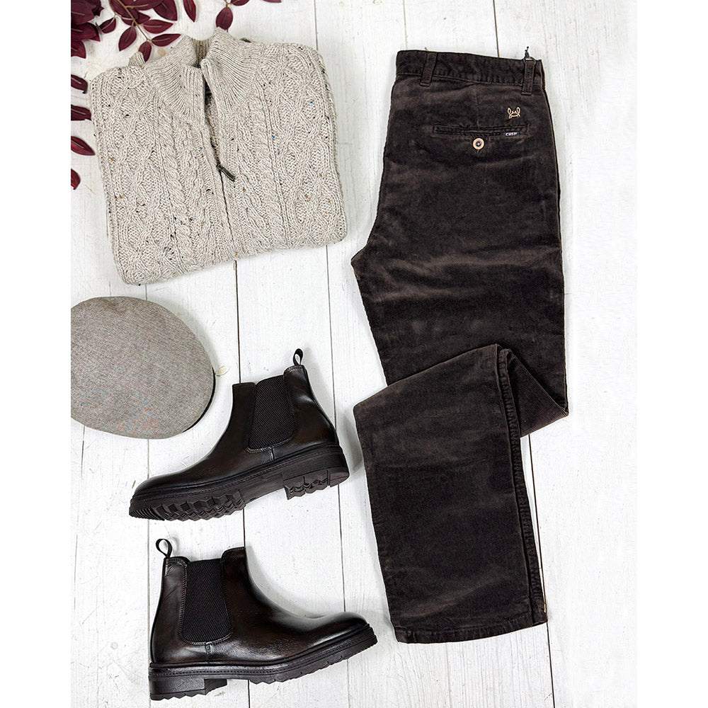 Dark brown velvet trousers⎪C. Mikelo