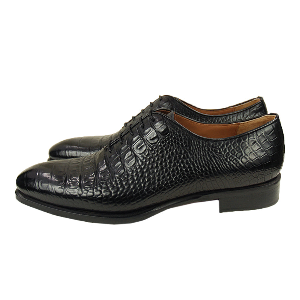 Black leather shoe ⎪ Crocco ⎪ Cerruti Sergio